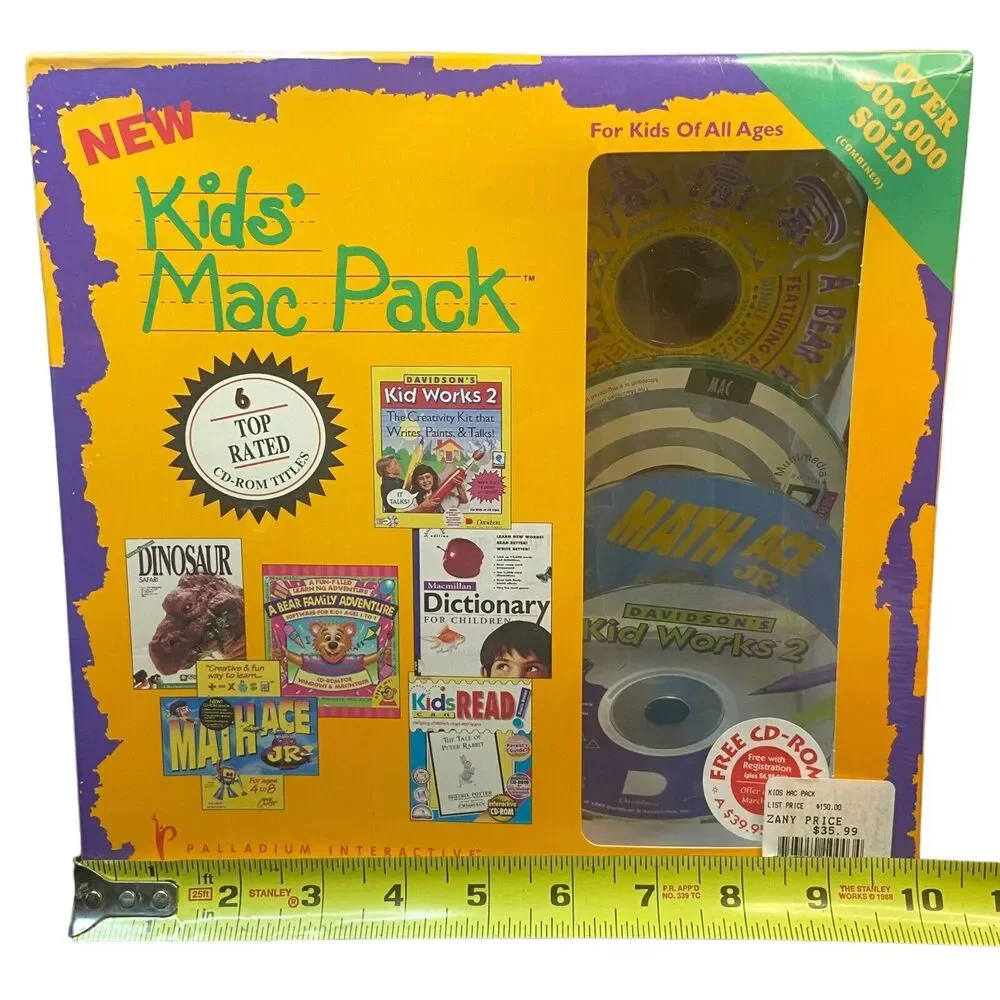 SEALED 1995 Kids Mac Pack 6 CD-ROM MAC Computer Games Palladium Interactive 90s